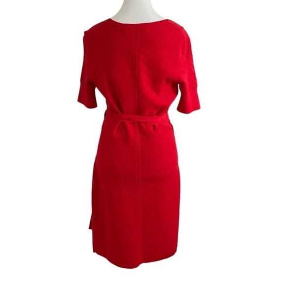NWT DIANE VON FURSTENBERG DEPT RAY RED WRAP HONEYCOMB KNIT DRESS - S - Picture 3 of 9